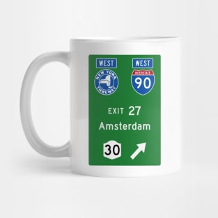 New York Thruway Westbound Exit 27: Amsterdam NY Route 30 Mug